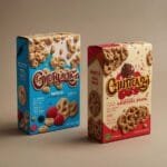 Custom-printed mini cereal boxes packages with colorful designs