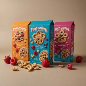 Single-serve mini cereal boxes packages for breakfast on the go