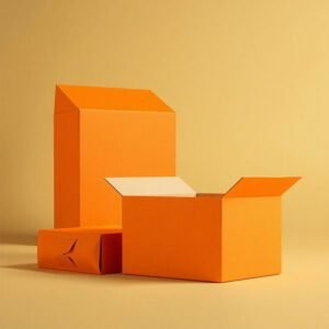 Bright orange mailer box with custom logo